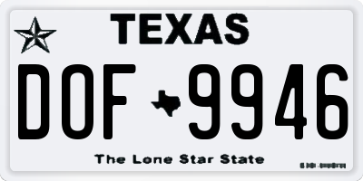 TX license plate DOF9946