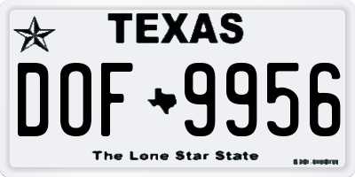 TX license plate DOF9956