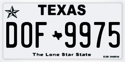 TX license plate DOF9975