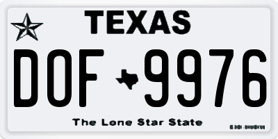 TX license plate DOF9976