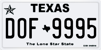 TX license plate DOF9995