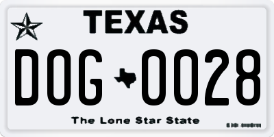 TX license plate DOG0028