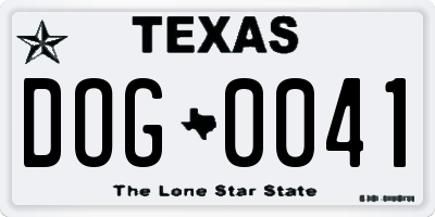 TX license plate DOG0041