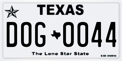 TX license plate DOG0044