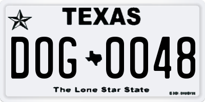 TX license plate DOG0048