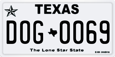 TX license plate DOG0069