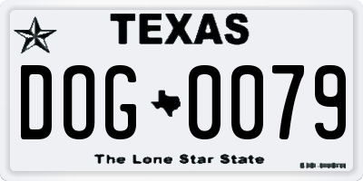 TX license plate DOG0079