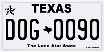 TX license plate DOG0090