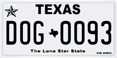 TX license plate DOG0093