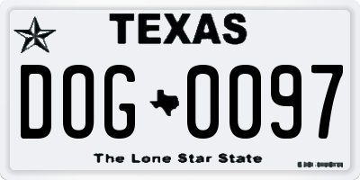 TX license plate DOG0097