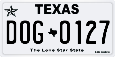TX license plate DOG0127