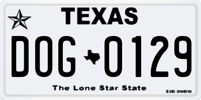 TX license plate DOG0129