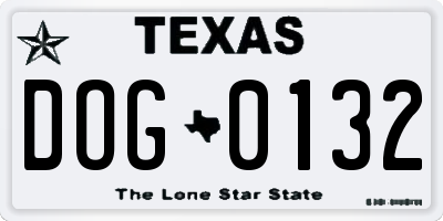 TX license plate DOG0132