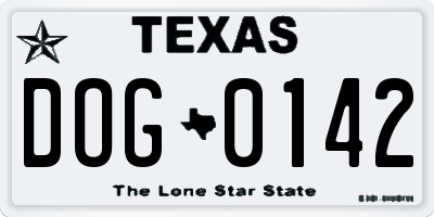 TX license plate DOG0142