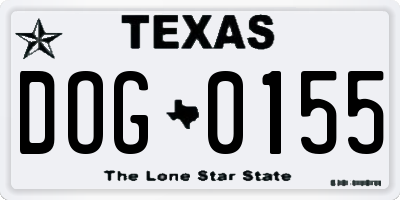 TX license plate DOG0155