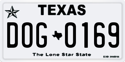 TX license plate DOG0169