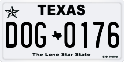 TX license plate DOG0176