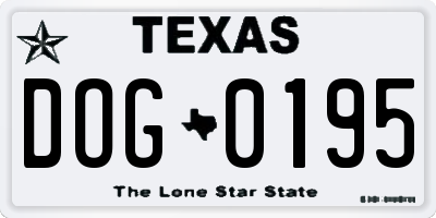 TX license plate DOG0195