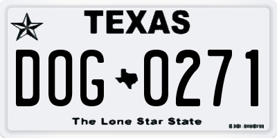 TX license plate DOG0271