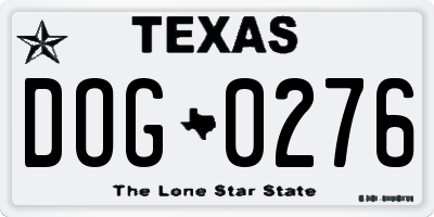 TX license plate DOG0276
