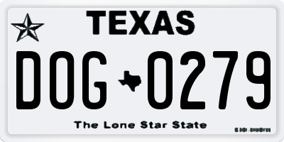 TX license plate DOG0279