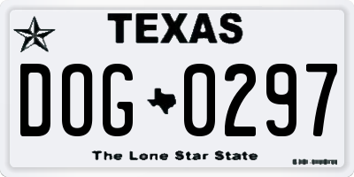 TX license plate DOG0297