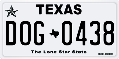 TX license plate DOG0438