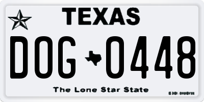 TX license plate DOG0448
