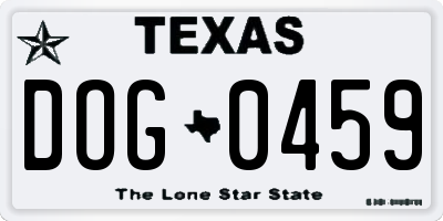 TX license plate DOG0459