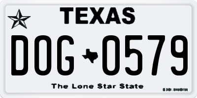 TX license plate DOG0579