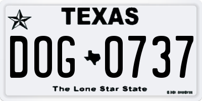 TX license plate DOG0737