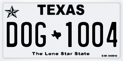 TX license plate DOG1004