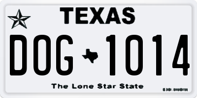 TX license plate DOG1014
