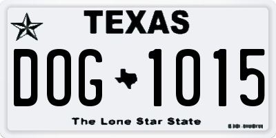 TX license plate DOG1015