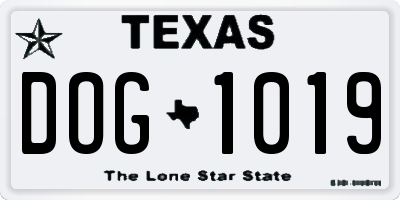 TX license plate DOG1019