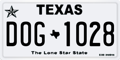 TX license plate DOG1028