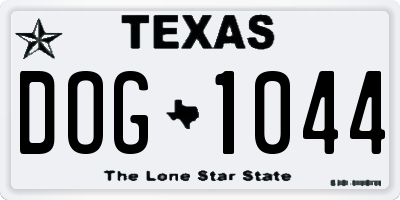 TX license plate DOG1044