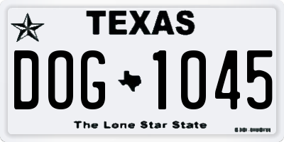 TX license plate DOG1045