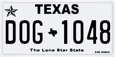 TX license plate DOG1048