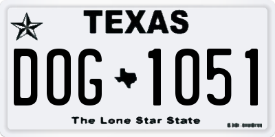 TX license plate DOG1051