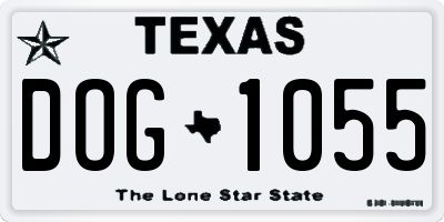TX license plate DOG1055