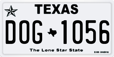 TX license plate DOG1056