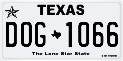 TX license plate DOG1066