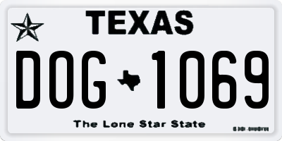 TX license plate DOG1069