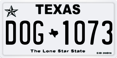 TX license plate DOG1073