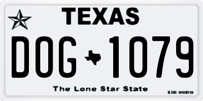 TX license plate DOG1079
