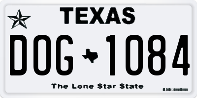 TX license plate DOG1084