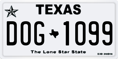 TX license plate DOG1099