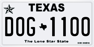 TX license plate DOG1100