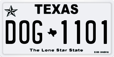 TX license plate DOG1101